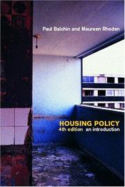 Cover of: Housing Policy: An Introduction