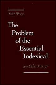 The problem of the essential indexical and other essays