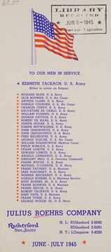 Cover of: To our men in service by Julius Roehrs Company