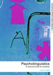 Psycholinguistics : a resource book for students