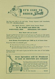 Cover of: Scotts seed and turf builder, Feb. 1945