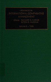 Cover of: Advances in International Comparative Management (Advances in International Management)