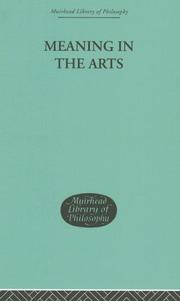Cover of: Meaning in the Arts (Muirhead Library of Philosophy)