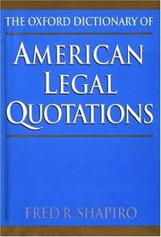 Cover of: The Oxford dictionary of American legal quotations
