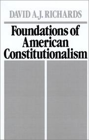 Cover of: Foundations of American constitutionalism