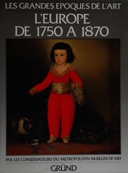 Cover of: L'Europe de 1750 à 1870