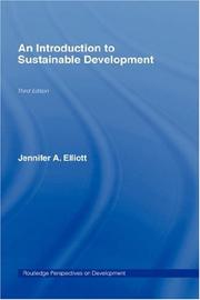 Cover of: An Introduction to Sustainable Development (Routledge Perspectives on Development) by J. Elliot