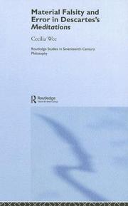 Cover of: Material falsity and error in Descartes' Meditations