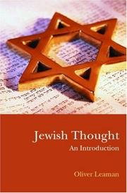 Cover of: JEWISH THOUGHT