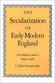 Cover of: The secularization of early modern England by C. John Sommerville
