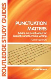 Cover of: Punctuation Matters: Advice on Punctuation for Scientific and Technical Writing (Routledge Study Guides)