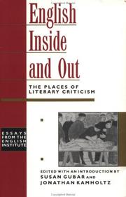 Cover of: English inside and out: the places of literary criticism