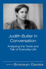 Judith Butler in conversation : analyzing the texts and talk of everyday life