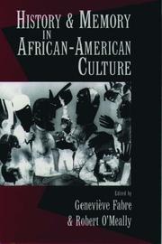 Cover of: History and memory in African-American culture