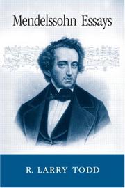 Cover of: Mendelssohn Essays