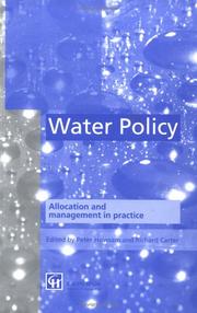 Water policy : allocation and management in practice : proceedings of International Conference on Water Policy, held at Cranfield University, 23-24 September 1996