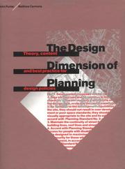 The design dimension of planning : theory, content and best practice for design policies