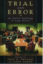 Cover of: Trial and error: an Oxford anthology of legal stories