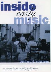 Inside Early Music by Bernard D. Sherman