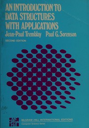 Cover of: An introduction to data structures with applications by Jean-Paul Tremblay