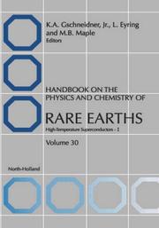 Cover of: Handbook on the Physics and Chemistry of Rare Earths : High Temperature Rare Earths Superconductors - I (Handbook on the Physics and Chemistry of Rare Earths)