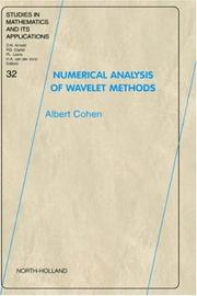 Numerical Analysis of Wavelet Methods by A. Cohen