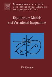 Equilibrium models and variational inequalities