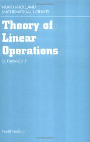 Cover of: Theory of linear operations