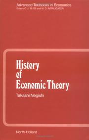 Cover of: History of economic theory