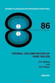 Cover of: Thermal decomposition of ionic solids