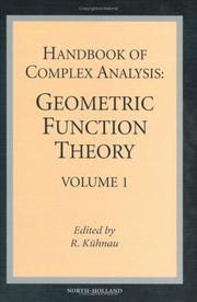 Handbook of Complex Analysis by Reiner Kuhnau
