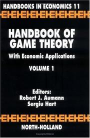 Cover of: Handbook of game theory with economic applications
