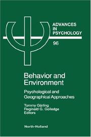 Behavior and environment : psychological and geographical approaches