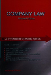 Cover of: Straightforward Guide to Company Law by Andrew Pierce