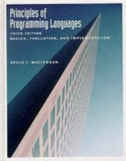 Cover of: Principles of programming languages by Bruce J. MacLennan