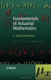 Cover of: Fundamentals of actuarial mathematics by S. David Promislow