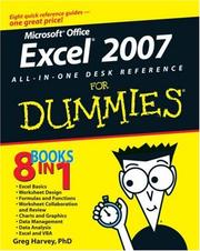Cover of: Excel 2007 All-In-One Desk Reference For Dummies by Greg Harvey