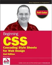 Cover of: Beginning CSS: Cascading Style Sheets for Web Design (Wrox Beginning Guides)