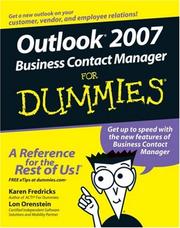 Outlook 2007 business contact manager for dummies