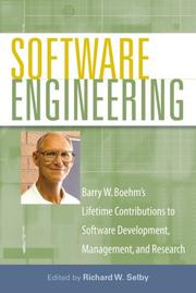 Software engineering : Barry W. Boehm's lifetime contributions to software development, management, and research