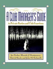 Cover of: Club manager's guide to private parties and club functions