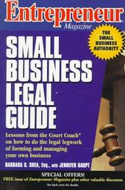 Cover of: Entrepreneur magazine small business legal guide by Barbara C. S. Shea