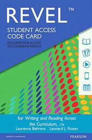Cover of: Revel for Writing and Reading Across the Curriculum -- Access Card