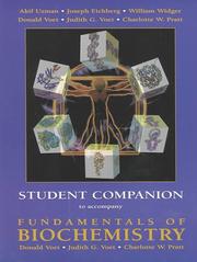 Cover of: Fundamentals of Biochemistry , Student Companion