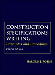 Cover of: Construction Specifications Writing by Harold J. Rosen