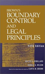 Cover of: Brown's Boundary Control and Legal Principles