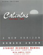 Student resource manual to accompany a new horizon [i.e Calculus, a new horizon], sixth ed. volume 2, Howard Anton