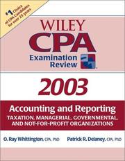 Cover of: Accounting and Reporting Taxation, Managerial, Governmental, and Not-For-Profit Organizations (Wiley CPA Examination Review 2003)