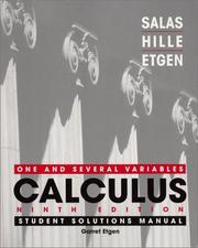 Cover of: Calculus: One and Several Variables, Student Solutions Manual, Ninth Edition