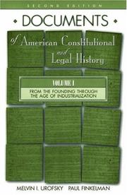 Documents of American constitutional and legal history